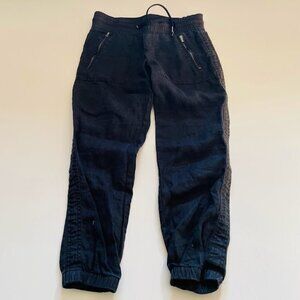 Athleta Cabo Linen Jogger Pant Trouser Petite Tuxedo Stripe Travel Outdoor Activ